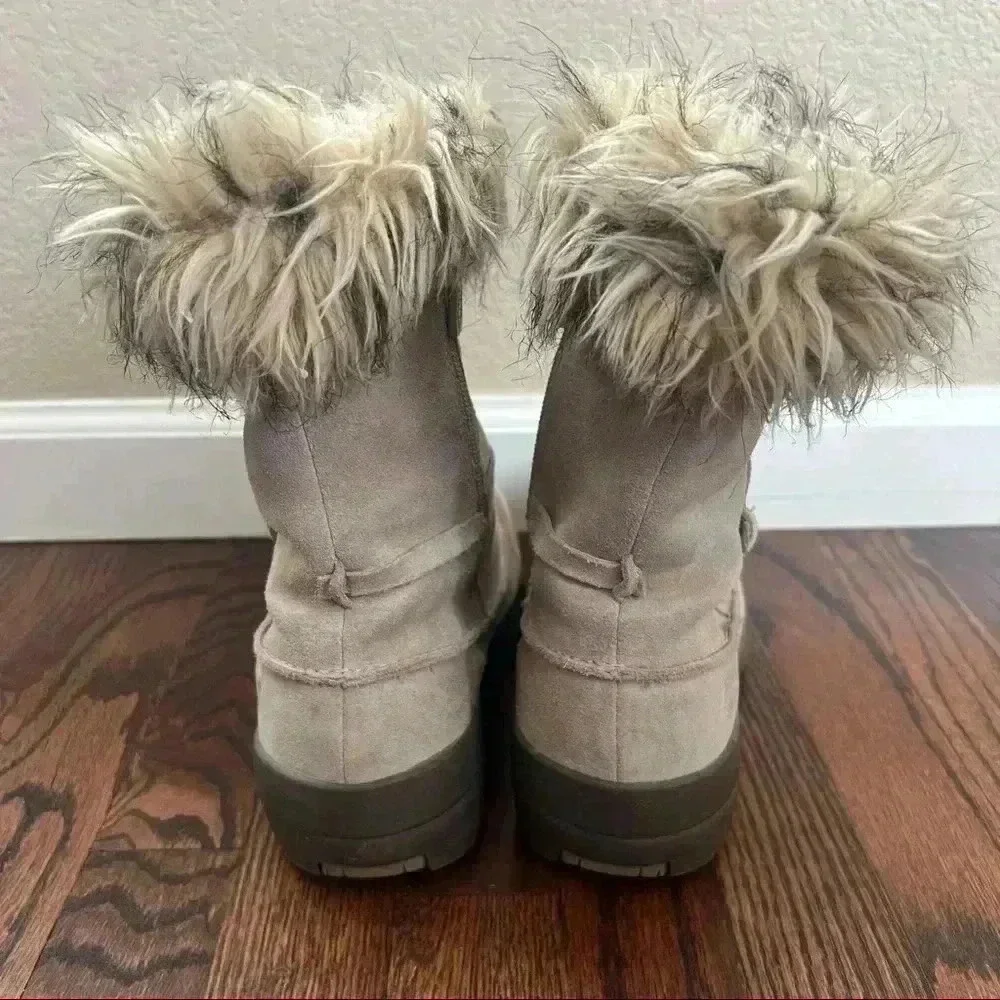 Sorel Northern Lite Tall Snow Boot Suede Faux Fur Tan NL1431-265 Zip Size 9